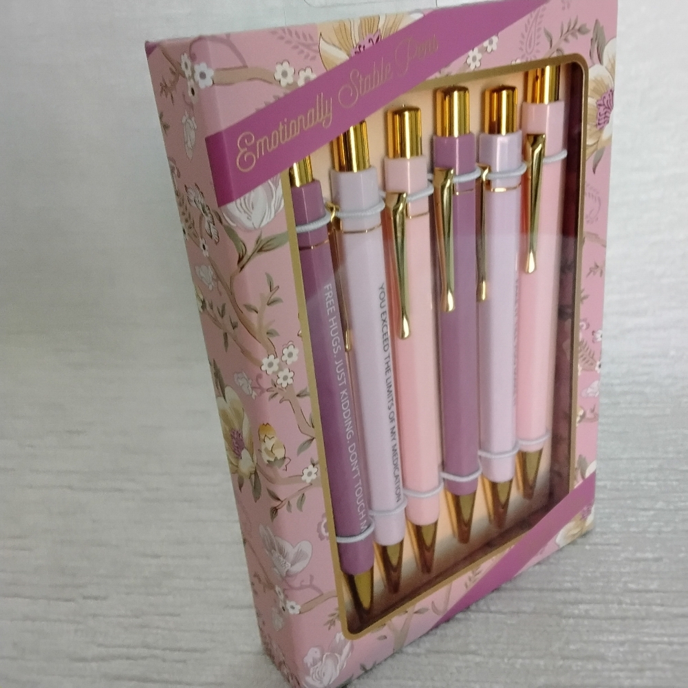 Pen set with funny Emotion sayings, qty 6, James Burke Ready to Wrap And Gift - Picture 2 of 4